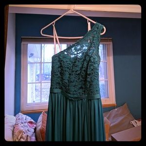 Teal Oasis Bridesmaids dress long lace Davids